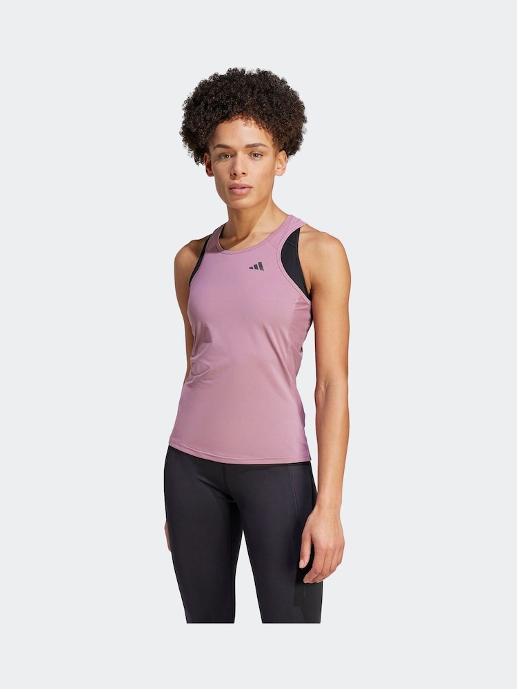 adidas Pink Performance Running Own The Run Vest Top - Image 1 of 9
