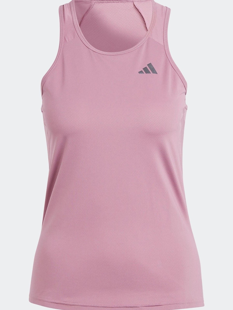 adidas Pink Performance Running Own The Run Vest Top - Image 9 of 9