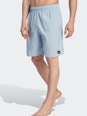 adidas Blue Performance Solid CLX Classic-Length Swim Shorts - Image 1 of 6