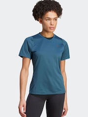 adidas Green Performance Running Short Sleeve T-Shirt - Image 1 of 7