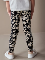 Black/White Daisy Printed Leggings (3-16yrs) - Image 2 of 5