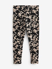 Black/White Daisy Printed Leggings (3-16yrs) - Image 4 of 5