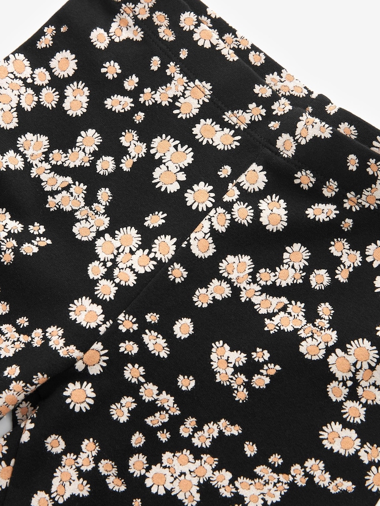 Black/White Daisy Printed Leggings (3-16yrs) - Image 5 of 5