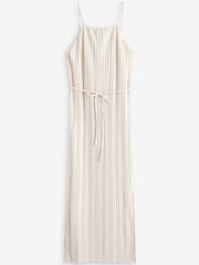 Oyster Cream - Plissiertes Midikleid mit Trägern - Bild 3 von 3
