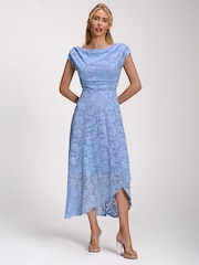 藍色 - Jolie Moi Lace Sequin Embellished Midi Dress - 圖片 1/6
