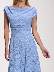 藍色 - Jolie Moi Lace Sequin Embellished Midi Dress - 圖片 3/6