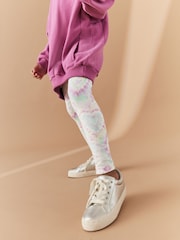 Pastel Pink Heart Tie Dye Printed Leggings (3-16yrs) - Image 4 of 8