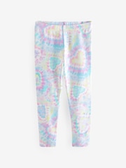 Pastel Pink Heart Tie Dye Printed Leggings (3-16yrs) - Image 6 of 8