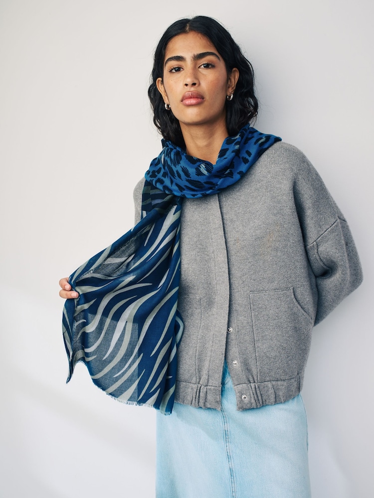 Navy Blue Lightweight Scarf - Image 1 of 5