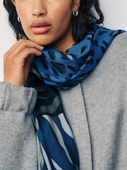 Navy Blue Lightweight Scarf - Image 2 of 5