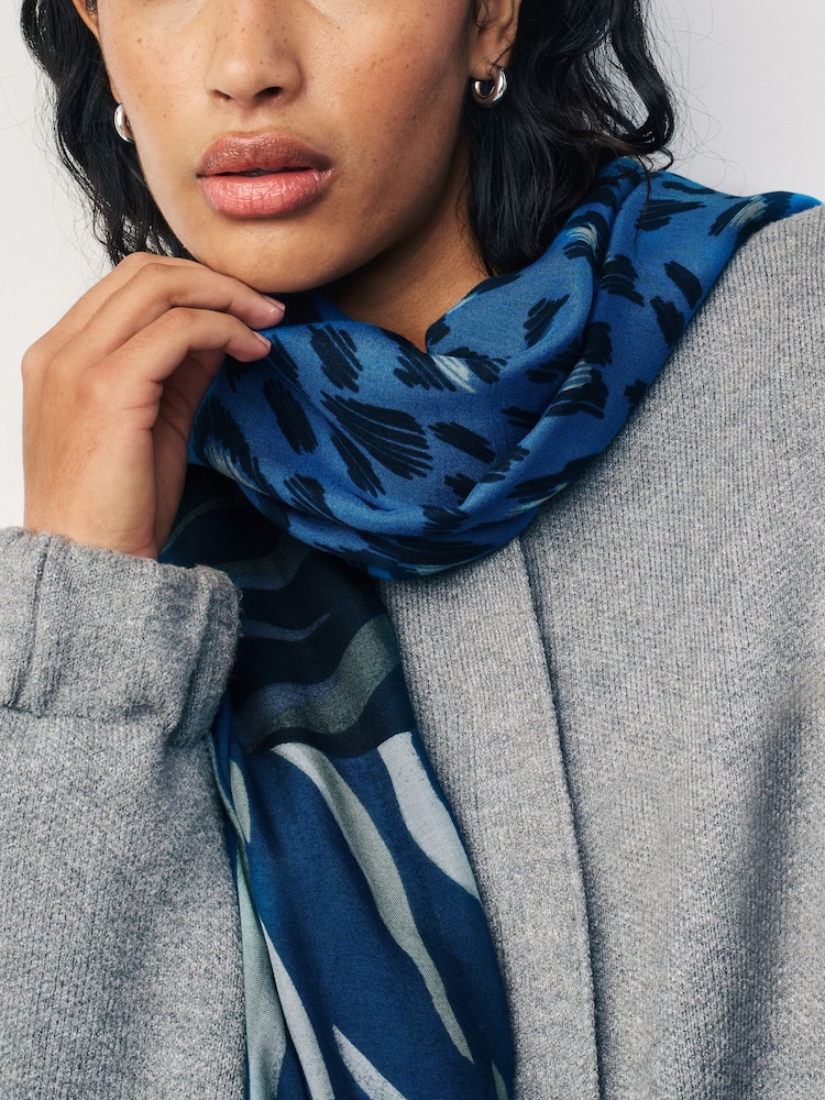 Navy Blue Lightweight Scarf - Image 2 of 5