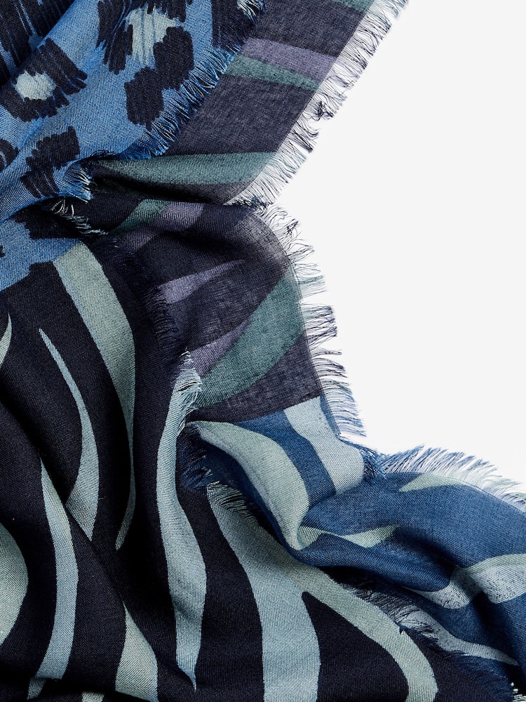 Navy Blue Lightweight Scarf - Image 5 of 5