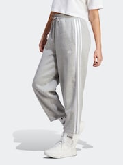 adidas Grey Sportswear Essentials 3-Stripes Open Hem Fleece Joggers - Image 1 of 6