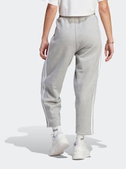 adidas Grey Sportswear Essentials 3-Stripes Open Hem Fleece Joggers - Image 2 of 6