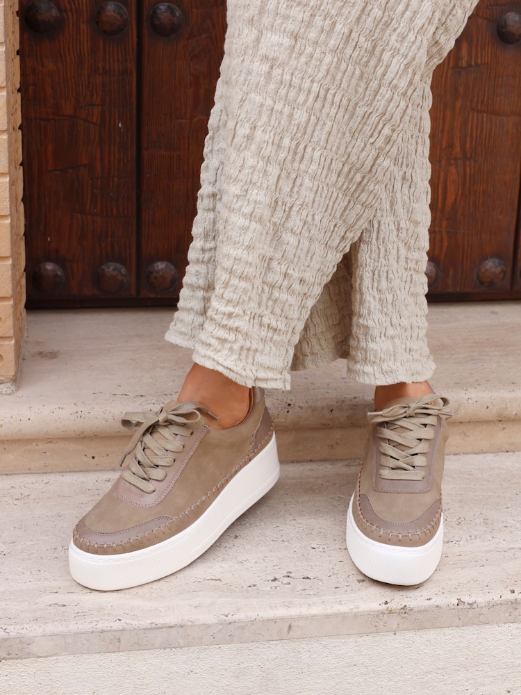 Marrón - Zapatillas de deporte con plataforma de cuero sintético Harlem de Linzi - Imagen 1 de 5 Marrón - Zapatillas de deporte con plataforma de cuero sintético Harlem de Linzi - Imagen 1 de 5