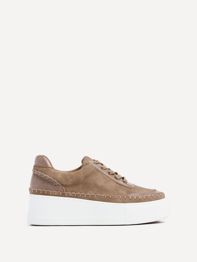 Linzi Brown Harlem Faux Leather Platform Trainers - Image 2 of 5