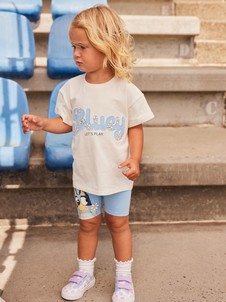 Blue Bluey 100% Cotton Short Sleeve T-Shirt and Cycle Shorts Set (3mths-7yrs) - Image 1 of 6