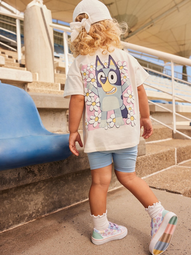 Blue Bluey 100% Cotton Short Sleeve T-Shirt and Cycle Shorts Set (3mths-7yrs) - Image 2 of 6