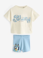 Blue Bluey 100% Cotton Short Sleeve T-Shirt and Cycle Shorts Set (3mths-7yrs) - Image 4 of 6