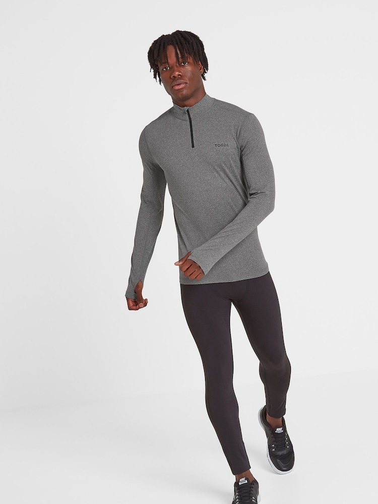 Tog 24 Light Grey Snowdon Thermal Quarter Zip Saga T-Shirt - Image 1 of 4