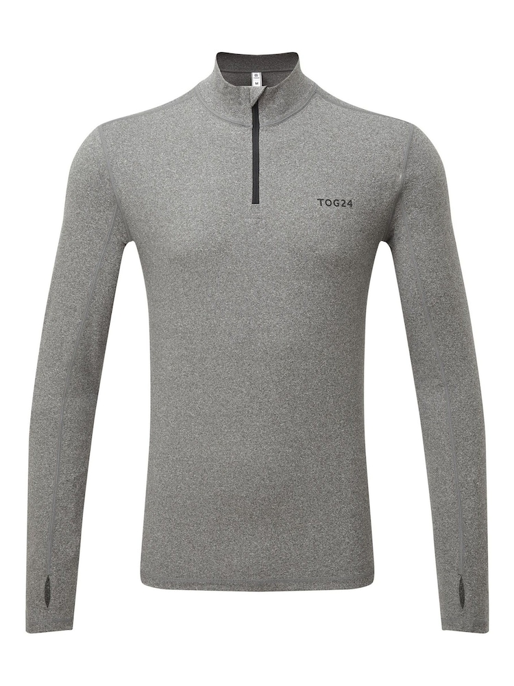 Tog 24 Light Grey Snowdon Thermal Quarter Zip Saga T-Shirt - Image 4 of 4