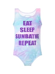 Character Purple Eat Sleep Eat Sleep Sunbathe Repeat Swimsuit - Image 1 of 3