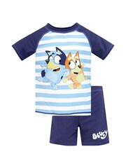 Character Blue Bluey Blue Stripe Swimsuit - Image 1 of 5
