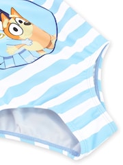Character Blue Bluey Stripe Frill And Bow Swimsuit - Image 3 of 5