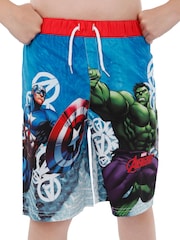 Character Blue Avengers Red Waistband Swim Shorts - Image 2 of 5