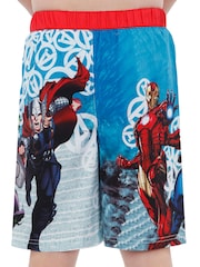 Character Blue Avengers Red Waistband Swim Shorts - Image 3 of 5