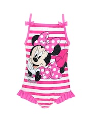 Character Pink Minnie Mouse Swimsuit  Pink Stripe Minnie - Image 1 of 5