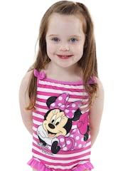 Character Pink Minnie Mouse Swimsuit  Pink Stripe Minnie - Image 3 of 5