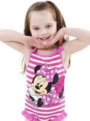 Character Pink Minnie Mouse Swimsuit  Pink Stripe Minnie - Image 4 of 5