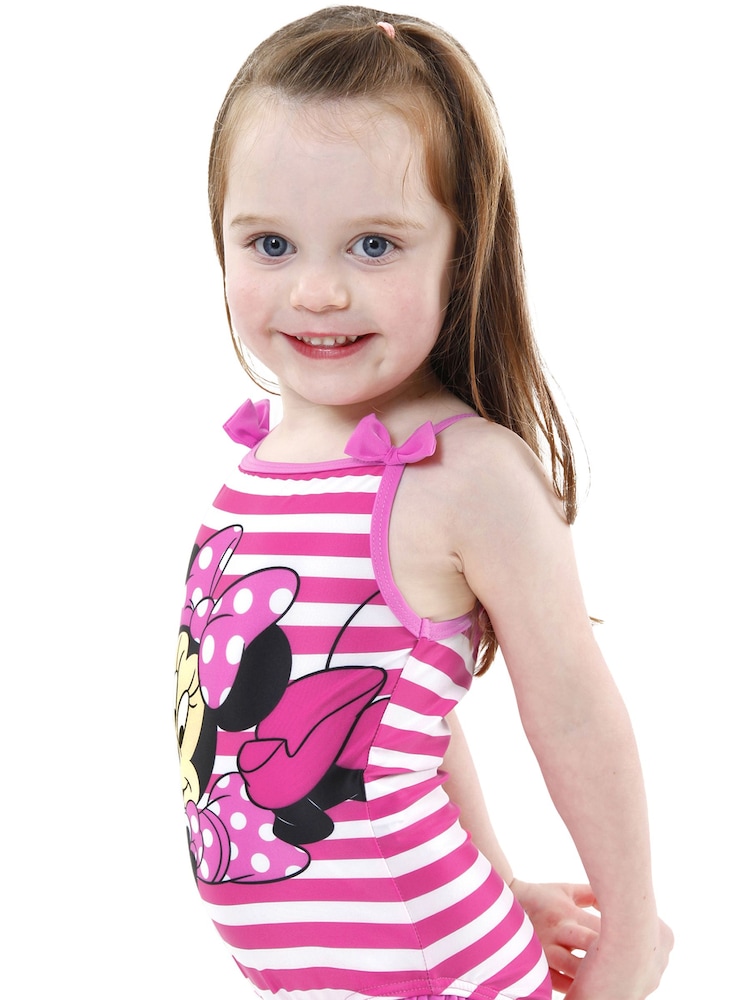 Character Pink Minnie Mouse Swimsuit Pink Stripe Minnie - Image 5 of 5 Character Pink Minnie Mouse Swimsuit Pink Stripe Minnie - Image 5 of 5