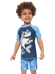 Character Blue Nautical Shark Beach Party Swimsuit - Image 1 of 8