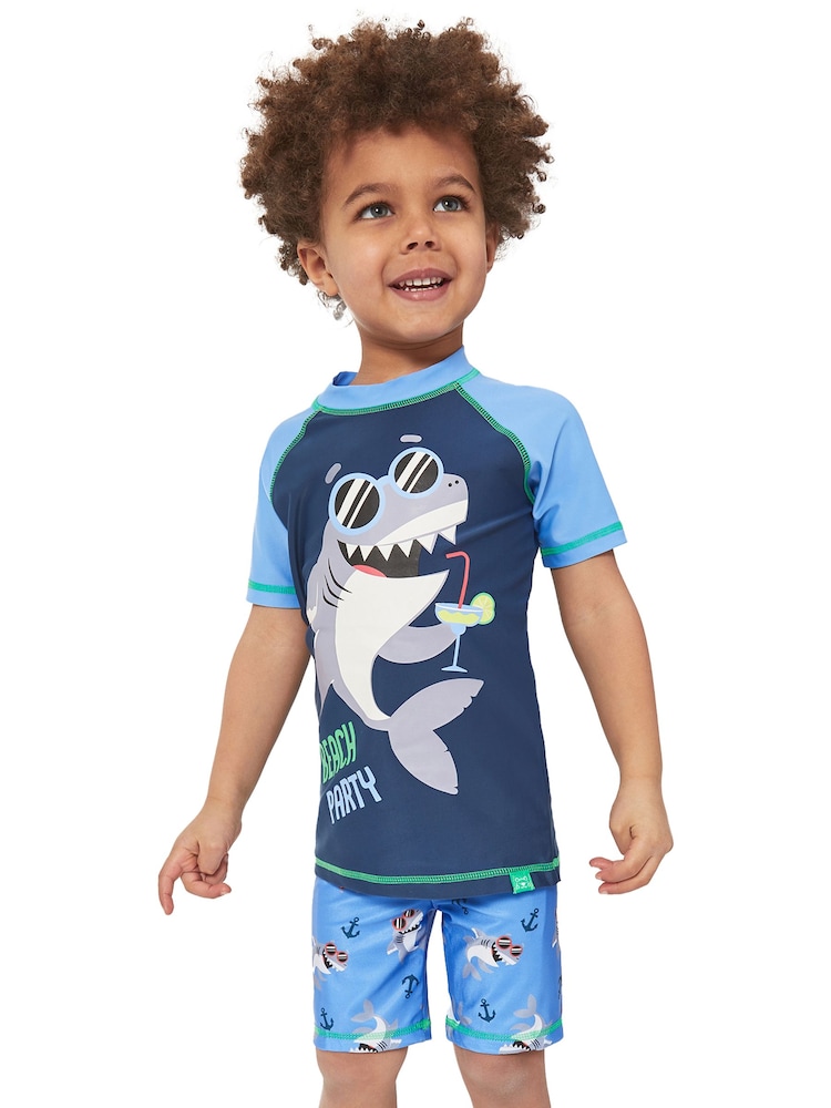 Character Blue Nautical Shark Beach Party Swimsuit - Image 1 of 8