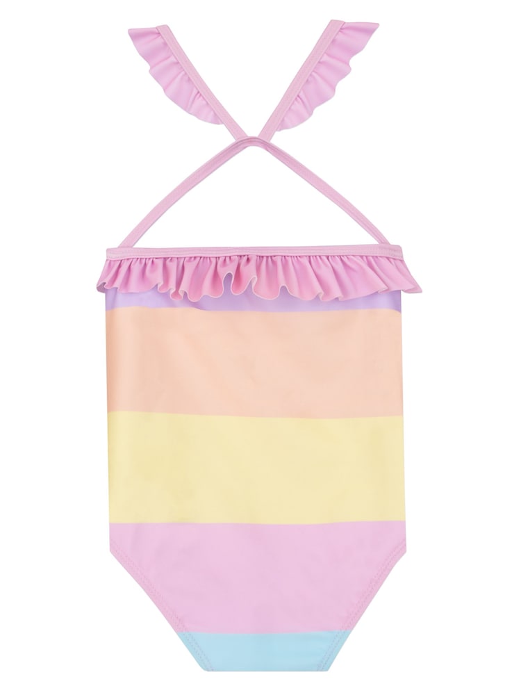 Character Pink Pattern Swimsuit Pastel Stripes - Image 2 of 8 Character Pink Pattern Swimsuit Pastel Stripes - Image 2 of 8