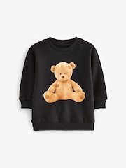 Schwarz, Bärenfoto - Charakter Sweatshirt mit Rundhalsausschnitt (3 Monate - 7 Jahre)​​​​​​​ - Bild 1 von 2