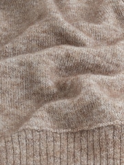 Mole Brown Premium Wool Blend V-Neck Collared Jumper - Image 7 of 7