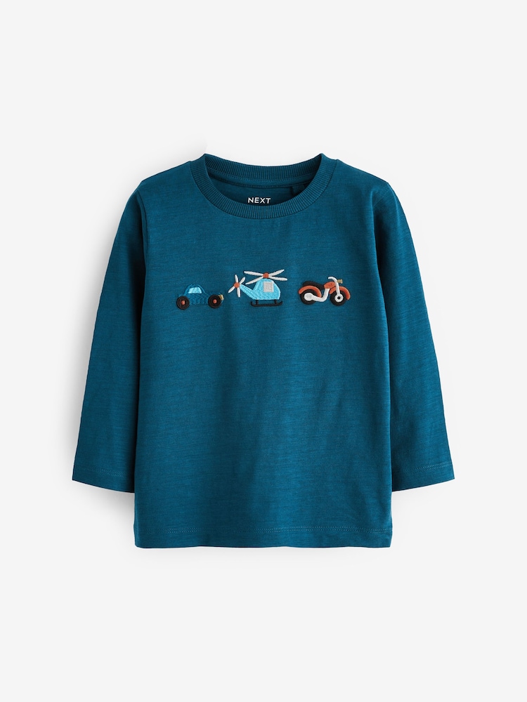 Multicolour Small 100% Cotton Transport Long Sleeve T-Shirts 5 Pack (3mths-7yrs) - Image 2 of 8 Multicolour Small 100% Cotton Transport Long Sleeve T-Shirts 5 Pack (3mths-7yrs) - Image 2 of 8
