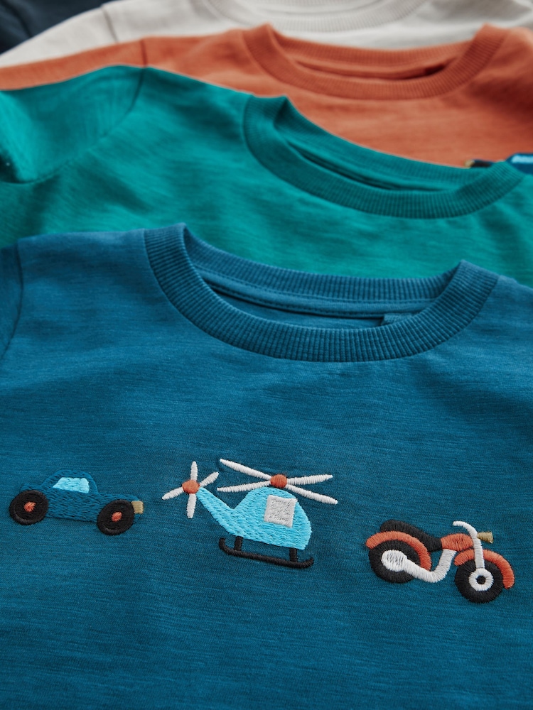 Multicolour Small 100% Cotton Transport Long Sleeve T-Shirts 5 Pack (3mths-7yrs) - Image 8 of 8 Multicolour Small 100% Cotton Transport Long Sleeve T-Shirts 5 Pack (3mths-7yrs) - Image 8 of 8