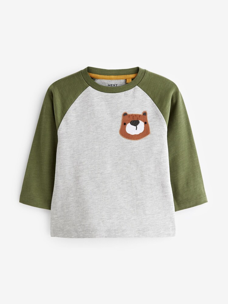 Multi Colour Animal Long Sleeve Character T-Shirts 3 Pack (3mths-7yrs) - Image 4 of 6
