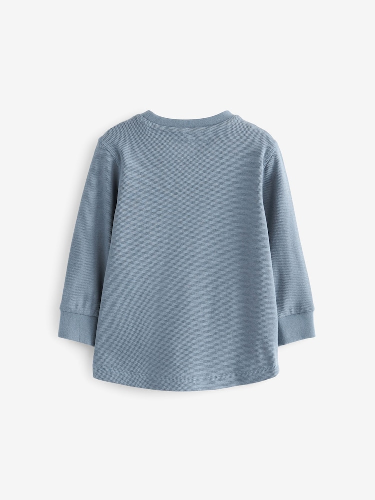 Blau - Langärmelige, strukturierte T-Shirts im 3er-Pack (3M.–7J.) - Bild 2 von 2