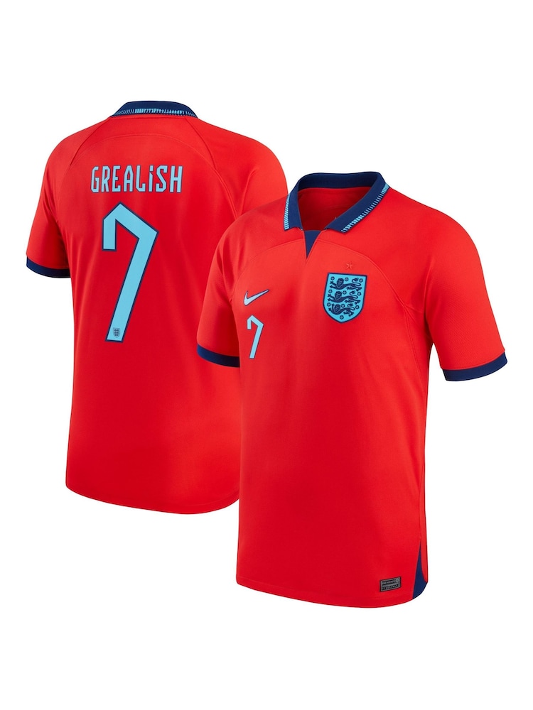 Nike Red Grealish - 7 England Away Stadium Football Shirt 2022 - Image 1 of 3