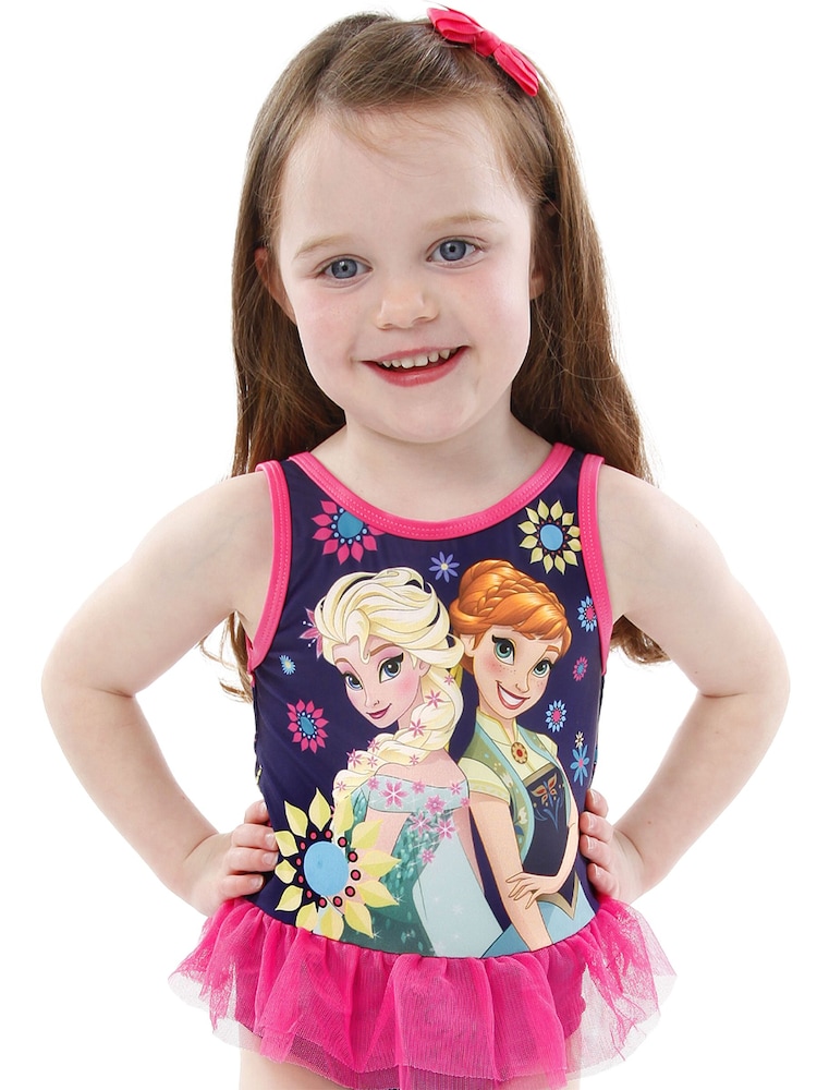 Character Blue Frozen Elsa And Anna Swimsuit - Image 1 of 7