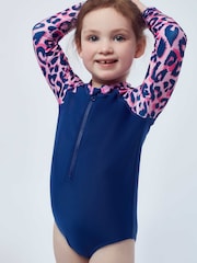 Character Leopard Print Swimsuit Pink Leopard Aop Long Sleeve - Imagen 4 de 7