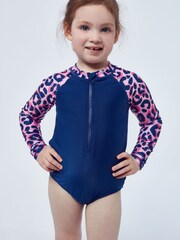 Character Leopard Print Swimsuit Pink Leopard Aop Long Sleeve - Imagen 5 de 7