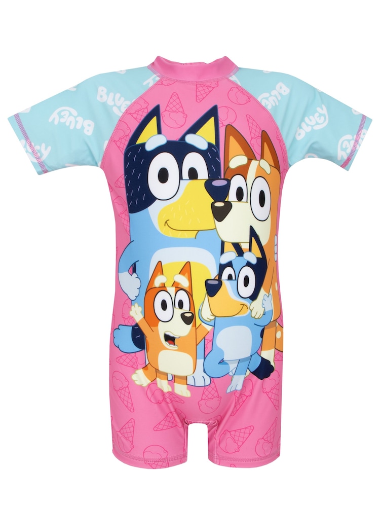Character Pink Bluey Surfsuit Family Swimsuit - Image 1 of 5