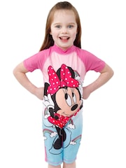 Character Blue Minnie Mouse Surfsuit  Pink Sleeves - Image 3 of 5