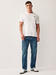 adidas White Essentials Single Jersey Embroidered Small Logo 100% Cotton T-Shirt - Image 3 of 7